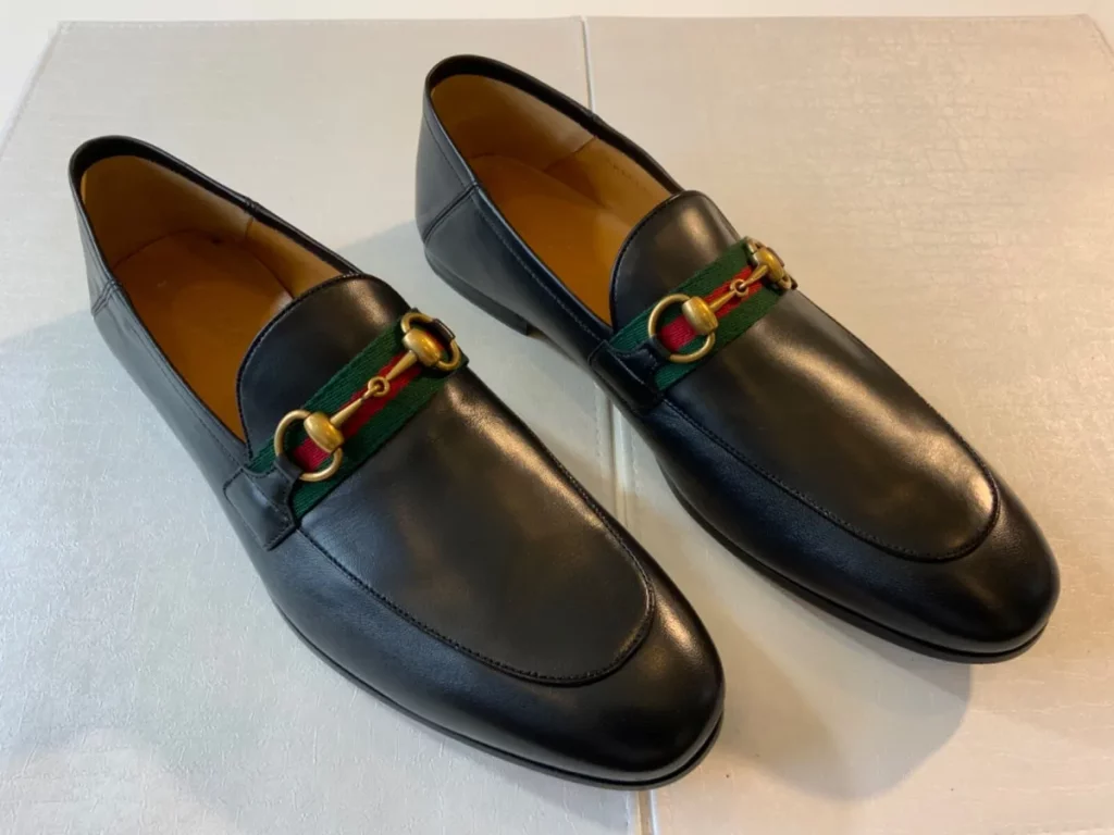 Gucci Men's Leather Horsebit Loafer With Web